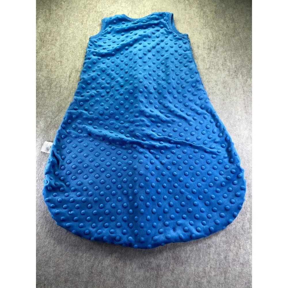 Yoofoss Blue Minky Zip Up Sleep Sack Size Medium 6-12 Months